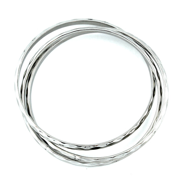 Stainless Steel 3 piece Ripple Bangle
