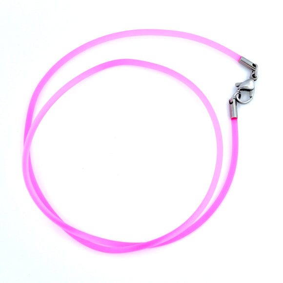 Stainless Steel Pink Rubber Cord 45cm