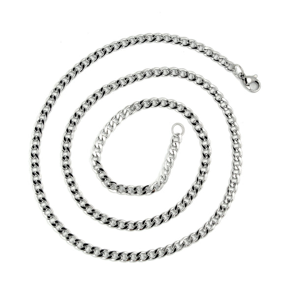 Stainless Steel Flat Curb Chain 55cm