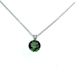 Stainless Steel 10mm Green CZ On Chain 45cm