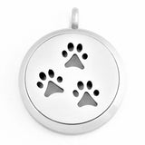 Stainless Steel 3 Paw Prints Scent Pendant