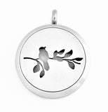 Stainless Steel Bird On Branch Scent Pendant