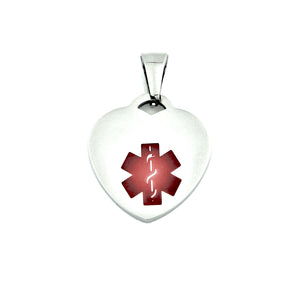 Stainless Steel Medic Alert Heart Pendant 2