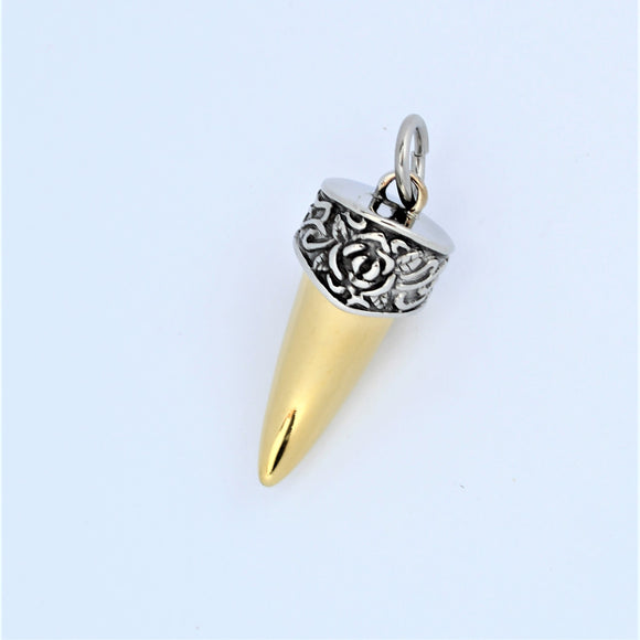 Stainless Steel Lucky Horn Yellow Coloured Pendant
