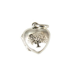 Sterling Silver Heart Locket with Tree Pendant