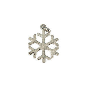 Sterling Silver Small Frosted Snowflake Pendant