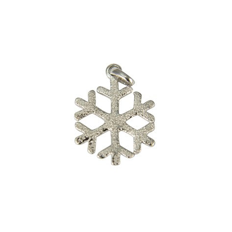 Sterling Silver Small Frosted Snowflake Pendant
