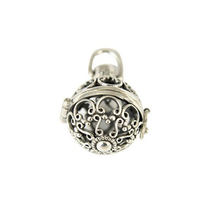 Sterling Silver Swirl Ball Locket Pendant