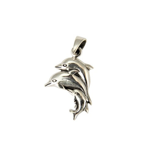 Sterling Silver 3 Dolphin Pendant