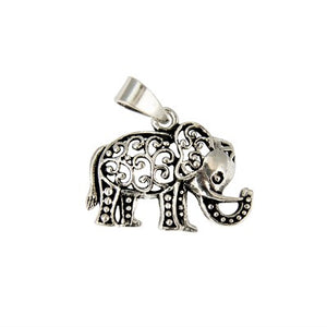 Sterling Silver Swirly Elephant Pendant