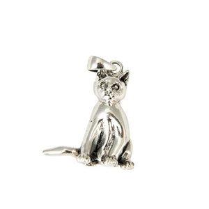 Sterling Silver Sitting Cat Pendant