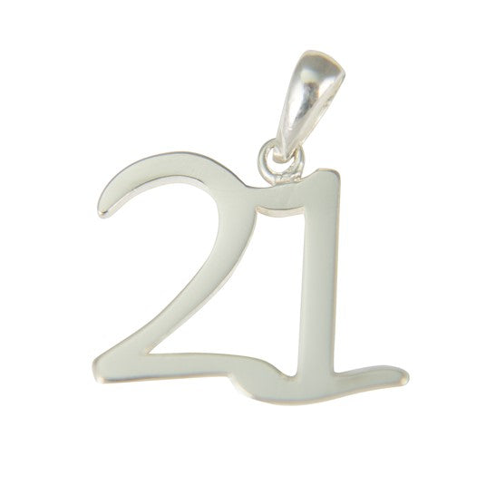 Sterling Silver Large 21 Pendant