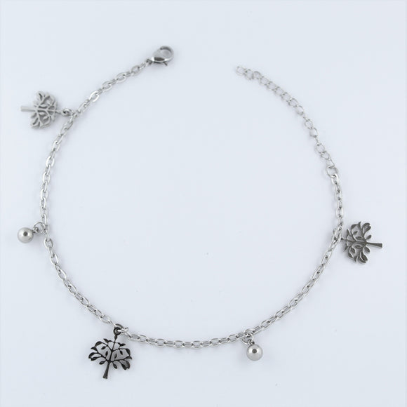 Stainless Steel Tree and Ball Anklet