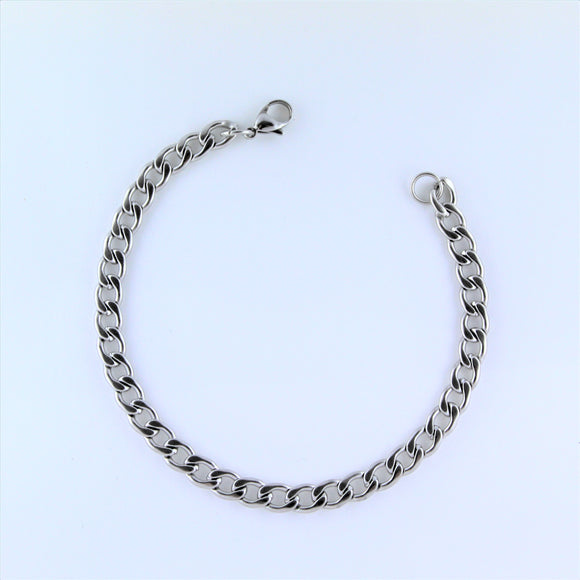 Stainless Steel Flat Curb Bracelet
