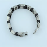 Stainless Steel Rubber and Stainless Steel Gate Bracelet