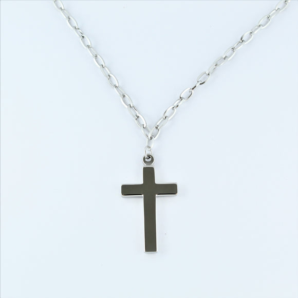 Stainless Steel Cross On Chain 50cm