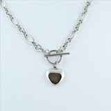 Stainless Steel Solid Heart Fob Chain 50cm