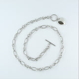Stainless Steel Solid Heart Fob Chain 50cm