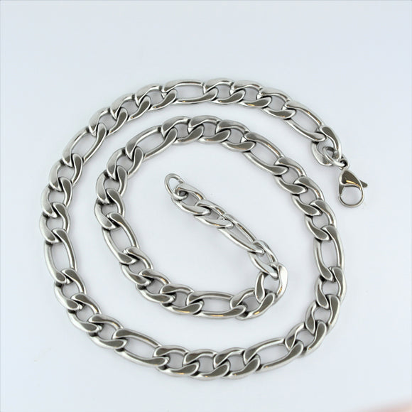 Stainless Steel Figaro Chain 56cm