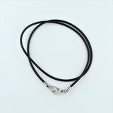 Stainless Steel Black Rubber Cord 40cm