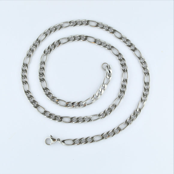 Stainless Steel Figaro Chain 55cm