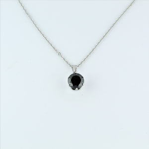 Stainless Steel 10mm Black CZ On Chain 45cm