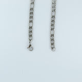 Stainless Steel Etched Figaro Chain 60cm