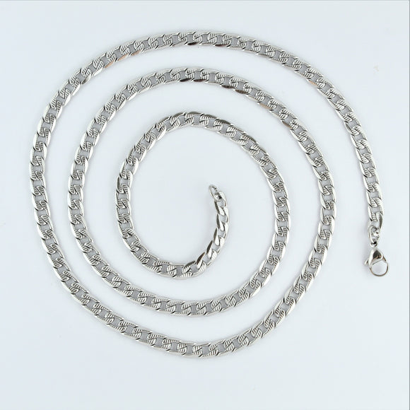 Stainless Steel 71cm Etched Curb Chain