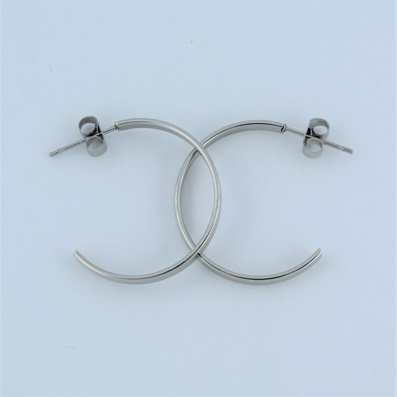 Stainless Steel 25mm Hoop Earrings