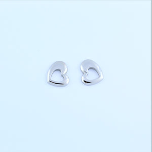 Stainless Steel Open Heart Earrings