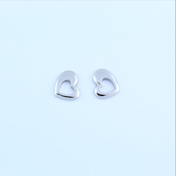 Stainless Steel Open Heart Earrings