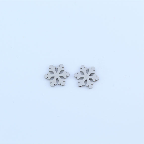 Stainless Steel Snowflake Earrings