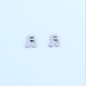 Stainless Steel Music Note Earrings