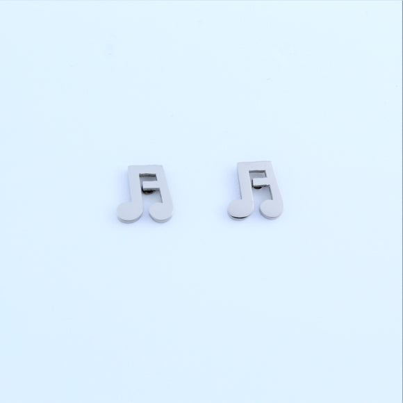 Stainless Steel Music Note Earrings