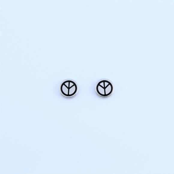 Stainless Steel Peace Earrings