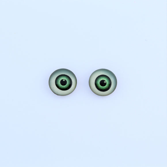 Stainless Steel 10mm Green Eyes Earrings