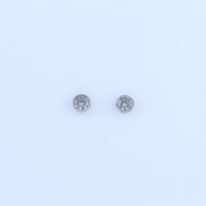 Stainless Steel 5mm Clear CZ Earrings