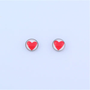 Stainless Steel 7mm Heart Earrings