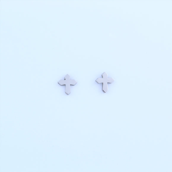 Stainless Steel Small Medievil Cross Earrings