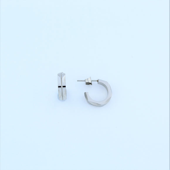 Stainless Steel Abstract Hoop Earrings