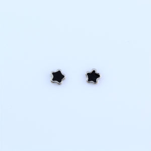 Stainless Steel Black Star Earrings