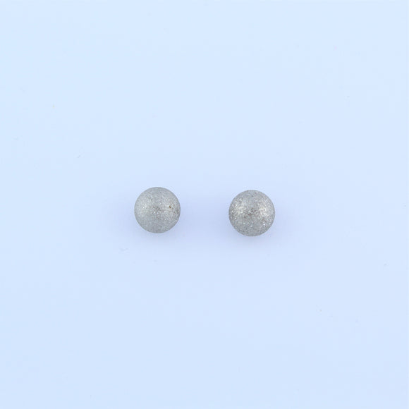 Stainless Steel 7mm Sandblasted Ball Earrings