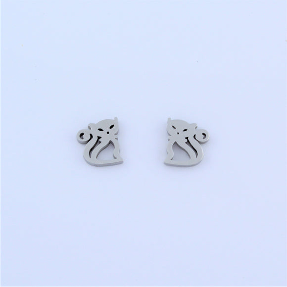 Stainless Steel Sitting Cat Earrings