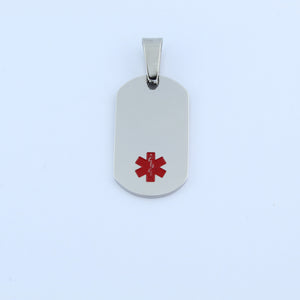 Stainless Steel Medic Alert Small Tag Pendant