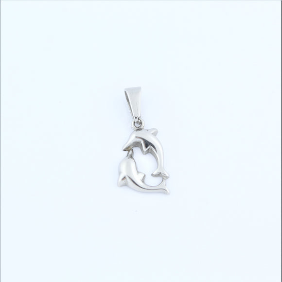 Stainless Steel Double Dolphins Pendant
