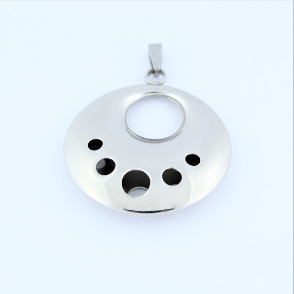 Stainless Steel 5 Holed Circle Pendant