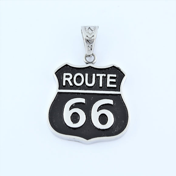 Stainless Steel Route 66 Pendant