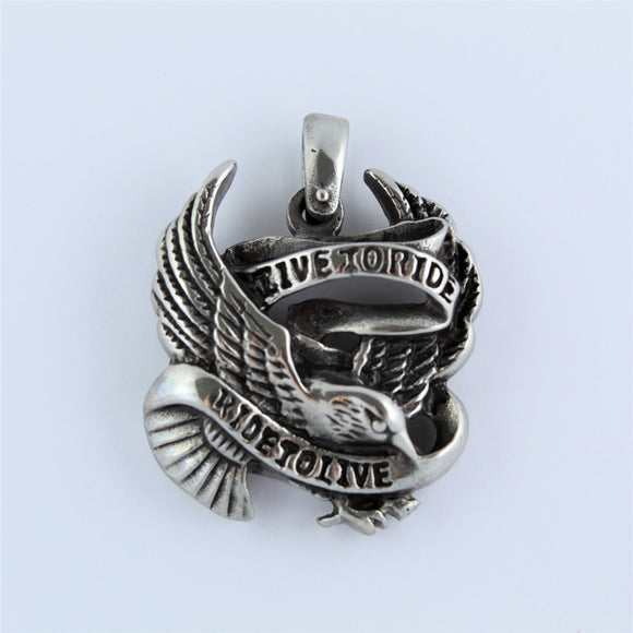 Stainless Steel Live To Ride Pendant
