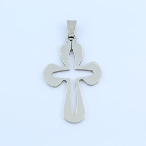 Stainless Steel Cut Out Cross Pendant