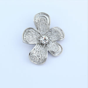 Stainless Steel Flower With CZ Pendant